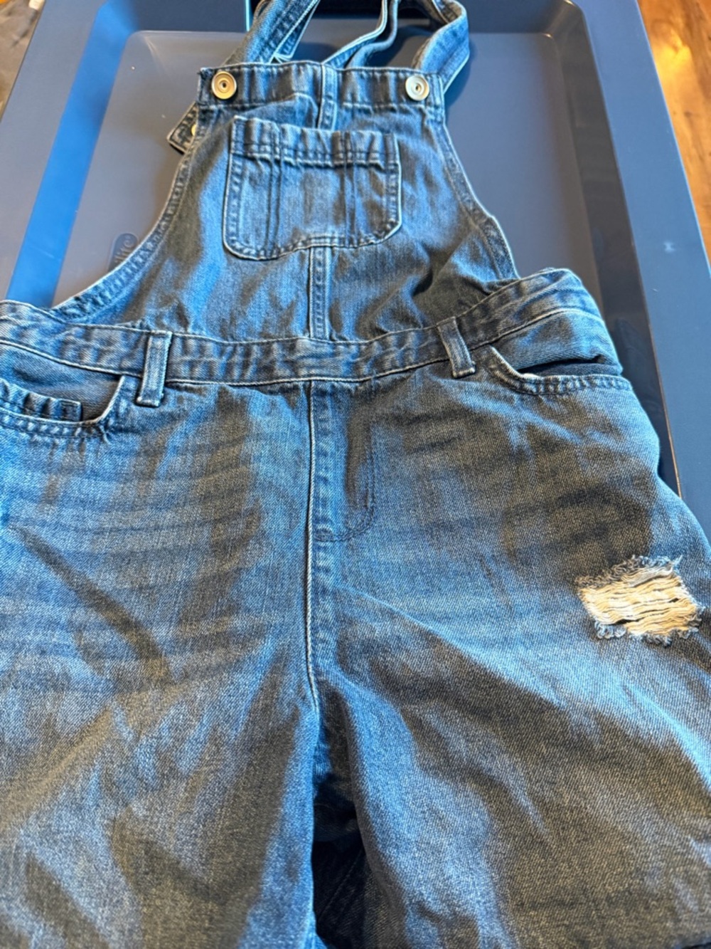 Place Denim Overalls in Blue with Pink Accent